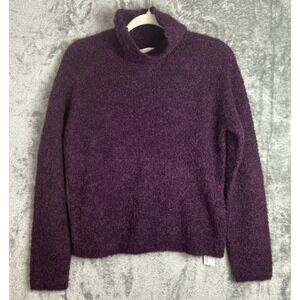 POETRY Boucle Funnel Neck Sweater Alpaca Blend Womens 2 Plum Jumper Cozy New